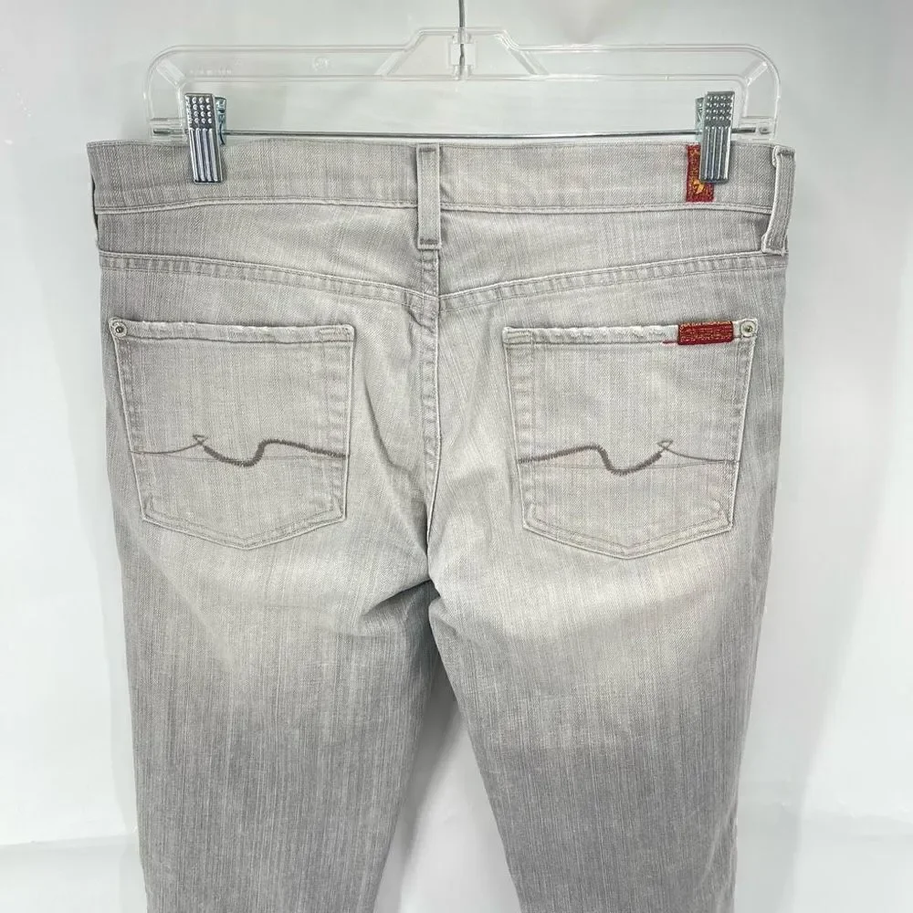 7 for all Mankind Womens Skinny Jeans 5 Pocket Cotton Blend Mid Rise Gray 29